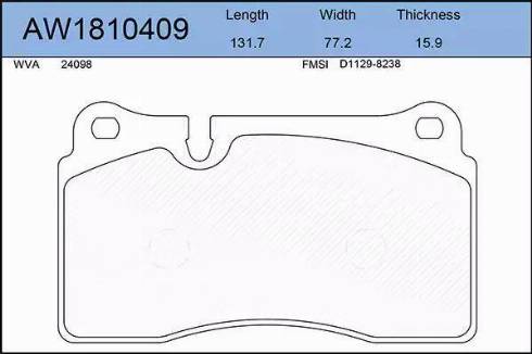 Aywiparts AW1810409 - Kit de plaquettes de frein, frein à disque cwaw.fr