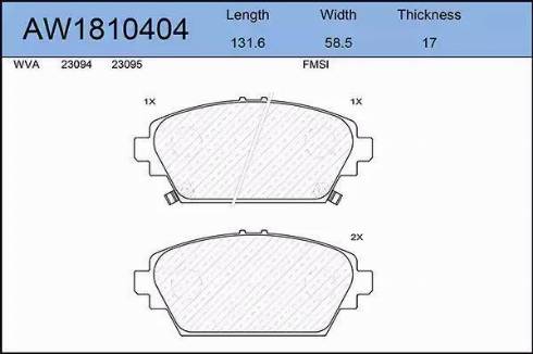 Aywiparts AW1810404 - Kit de plaquettes de frein, frein à disque cwaw.fr