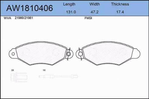 Aywiparts AW1810406 - Kit de plaquettes de frein, frein à disque cwaw.fr