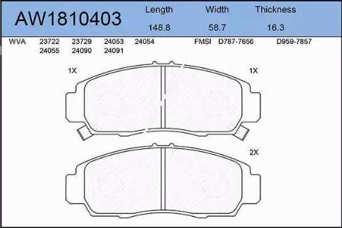 Aywiparts AW1810403 - Kit de plaquettes de frein, frein à disque cwaw.fr