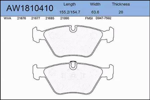 Aywiparts AW1810410 - Kit de plaquettes de frein, frein à disque cwaw.fr