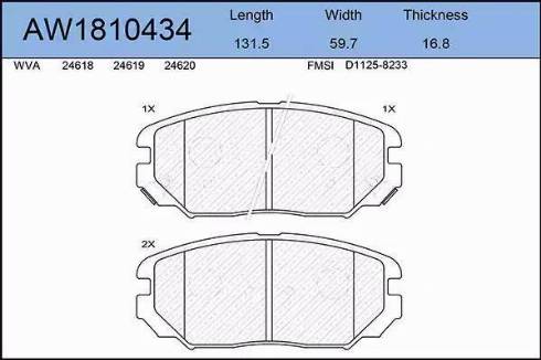 Aywiparts AW1810434 - Kit de plaquettes de frein, frein à disque cwaw.fr