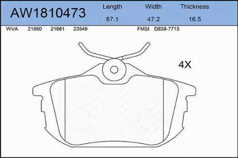 Aywiparts AW1810473 - Kit de plaquettes de frein, frein à disque cwaw.fr