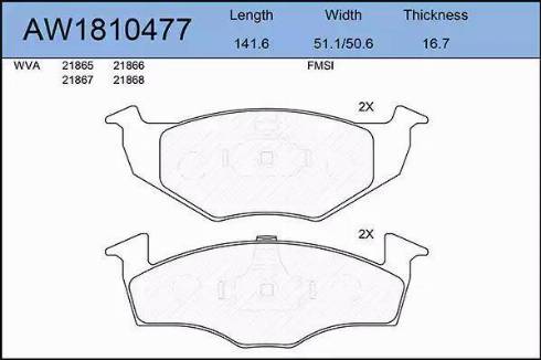 Aywiparts AW1810477 - Kit de plaquettes de frein, frein à disque cwaw.fr