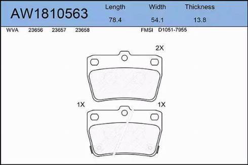 Aywiparts AW1810563 - Kit de plaquettes de frein, frein à disque cwaw.fr