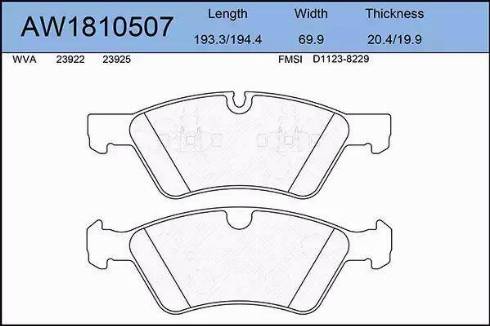 Aywiparts AW1810507 - Kit de plaquettes de frein, frein à disque cwaw.fr