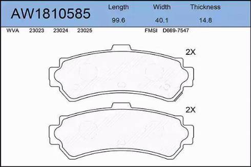 Aywiparts AW1810585 - Kit de plaquettes de frein, frein à disque cwaw.fr