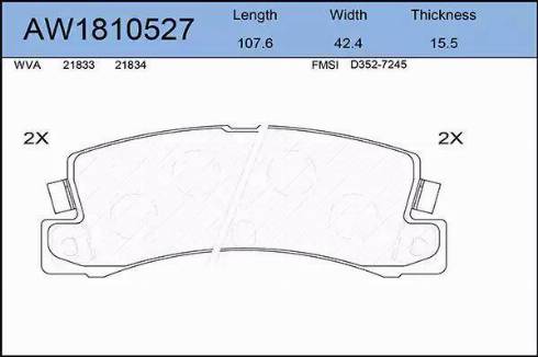 Aywiparts AW1810527 - Kit de plaquettes de frein, frein à disque cwaw.fr