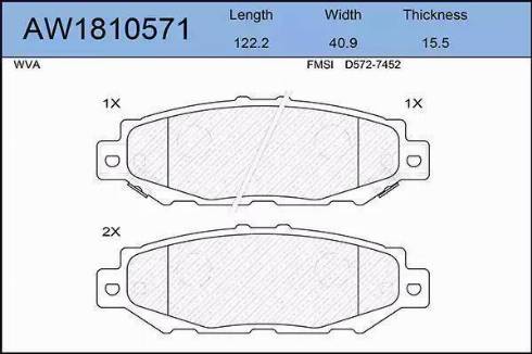 Aywiparts AW1810571 - Kit de plaquettes de frein, frein à disque cwaw.fr