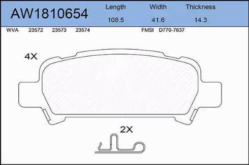 Aywiparts AW1810654 - Kit de plaquettes de frein, frein à disque cwaw.fr