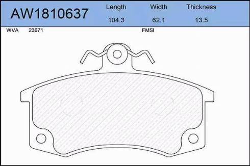 Aywiparts AW1810637 - Kit de plaquettes de frein, frein à disque cwaw.fr