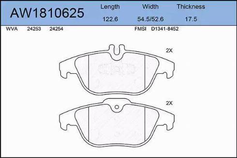 Aywiparts AW1810625 - Kit de plaquettes de frein, frein à disque cwaw.fr