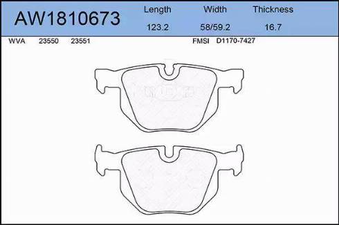 Aywiparts AW1810673 - Kit de plaquettes de frein, frein à disque cwaw.fr