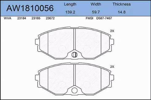 Aywiparts AW1810056 - Kit de plaquettes de frein, frein à disque cwaw.fr