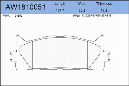 Aywiparts AW1810051 - Kit de plaquettes de frein, frein à disque cwaw.fr