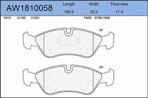 Aywiparts AW1810058 - Kit de plaquettes de frein, frein à disque cwaw.fr