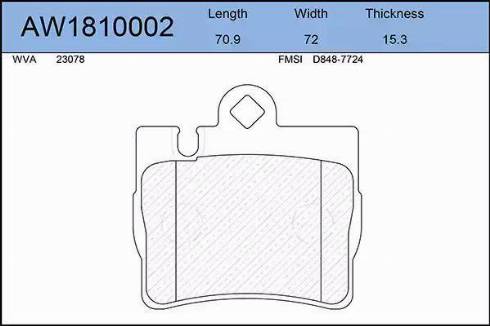 Aywiparts AW1810002 - Kit de plaquettes de frein, frein à disque cwaw.fr