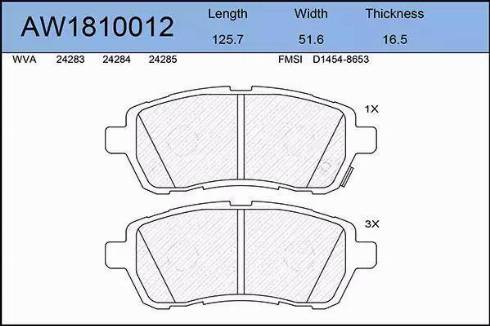 Aywiparts AW1810012 - Kit de plaquettes de frein, frein à disque cwaw.fr