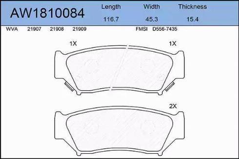 Aywiparts AW1810084 - Kit de plaquettes de frein, frein à disque cwaw.fr