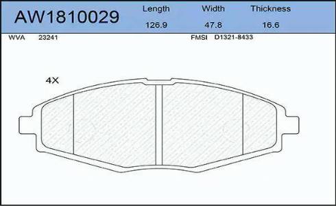 Aywiparts AW1810029 - Kit de plaquettes de frein, frein à disque cwaw.fr