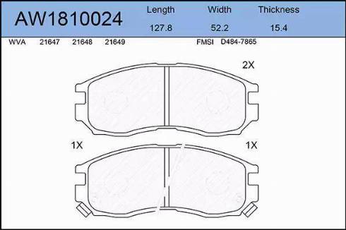 Aywiparts AW1810024 - Kit de plaquettes de frein, frein à disque cwaw.fr