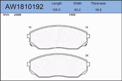 Aywiparts AW1810192 - Kit de plaquettes de frein, frein à disque cwaw.fr