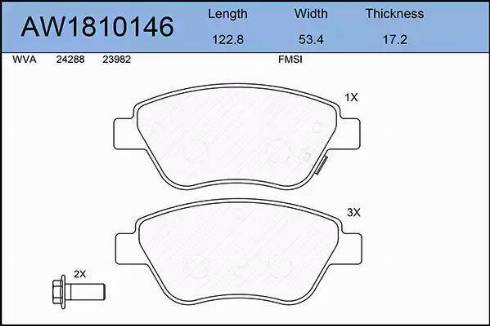 Aywiparts AW1810146 - Kit de plaquettes de frein, frein à disque cwaw.fr