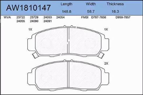 Aywiparts AW1810147 - Kit de plaquettes de frein, frein à disque cwaw.fr