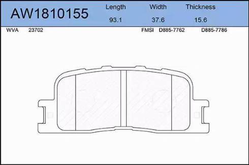 Aywiparts AW1810155 - Kit de plaquettes de frein, frein à disque cwaw.fr