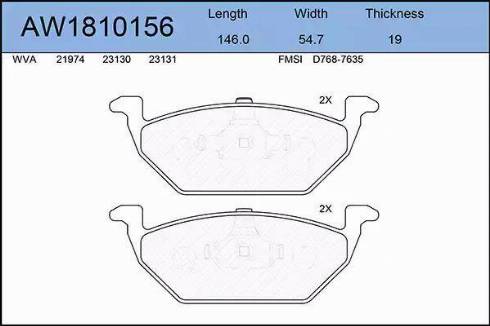 Aywiparts AW1810156 - Kit de plaquettes de frein, frein à disque cwaw.fr