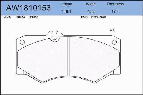 Aywiparts AW1810153 - Kit de plaquettes de frein, frein à disque cwaw.fr