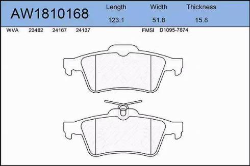 Aywiparts AW1810168 - Kit de plaquettes de frein, frein à disque cwaw.fr