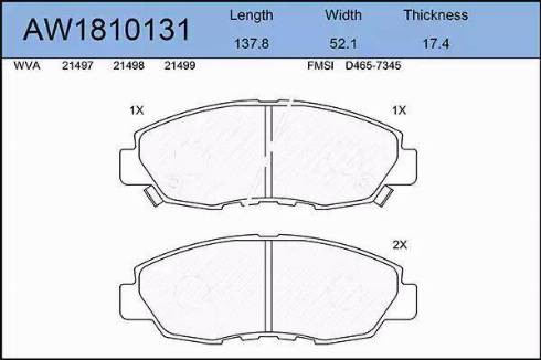 Aywiparts AW1810131 - Kit de plaquettes de frein, frein à disque cwaw.fr