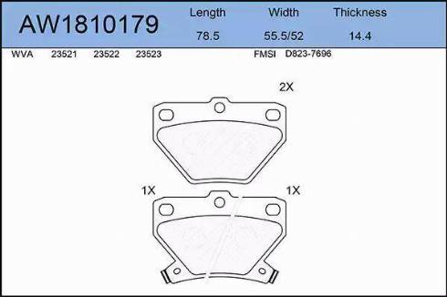 Aywiparts AW1810179 - Kit de plaquettes de frein, frein à disque cwaw.fr