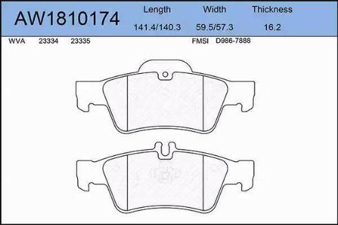 Aywiparts AW1810174 - Kit de plaquettes de frein, frein à disque cwaw.fr