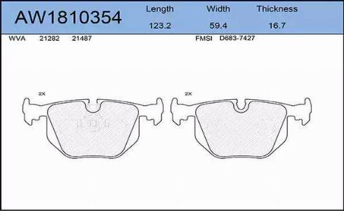 Aywiparts AW1810354 - Kit de plaquettes de frein, frein à disque cwaw.fr