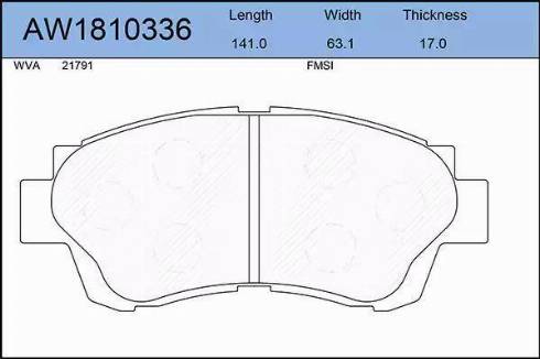 Aywiparts AW1810336 - Kit de plaquettes de frein, frein à disque cwaw.fr