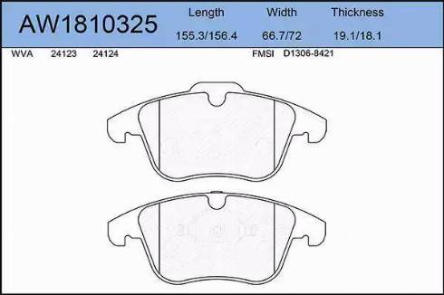 Aywiparts AW1810325 - Kit de plaquettes de frein, frein à disque cwaw.fr