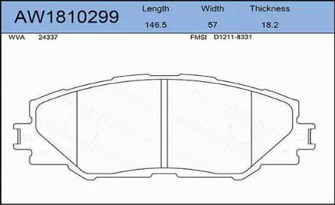 Aywiparts AW1810299 - Kit de plaquettes de frein, frein à disque cwaw.fr