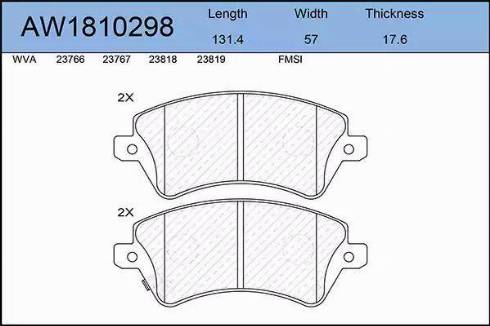 Aywiparts AW1810298 - Kit de plaquettes de frein, frein à disque cwaw.fr