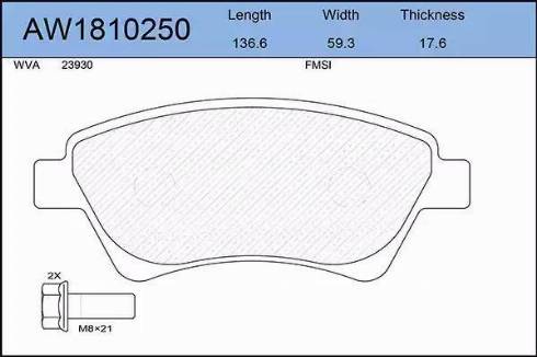 Aywiparts AW1810250 - Kit de plaquettes de frein, frein à disque cwaw.fr