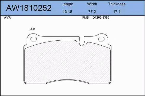 Aywiparts AW1810252 - Kit de plaquettes de frein, frein à disque cwaw.fr