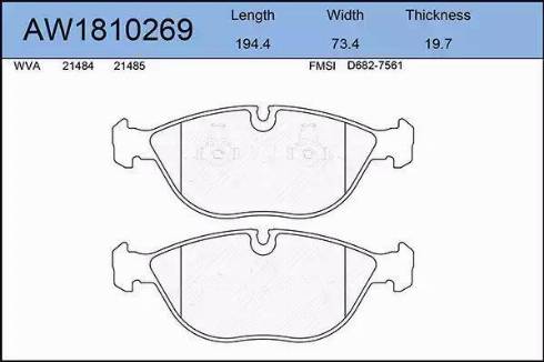 Aywiparts AW1810269 - Kit de plaquettes de frein, frein à disque cwaw.fr