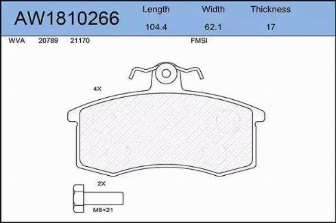 Aywiparts AW1810266 - Kit de plaquettes de frein, frein à disque cwaw.fr