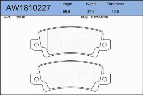 Aywiparts AW1810227 - Kit de plaquettes de frein, frein à disque cwaw.fr