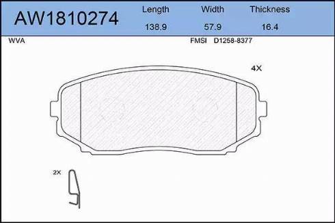 Aywiparts AW1810274 - Kit de plaquettes de frein, frein à disque cwaw.fr