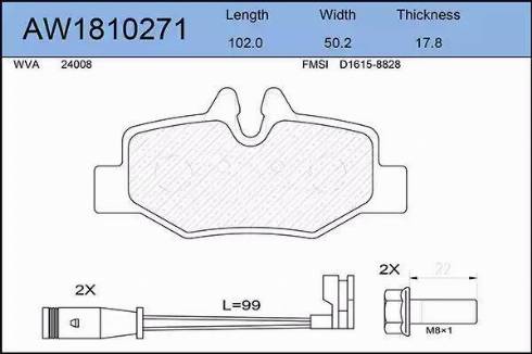 Aywiparts AW1810271 - Kit de plaquettes de frein, frein à disque cwaw.fr