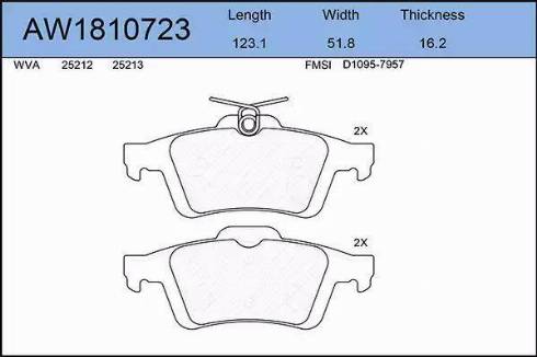 Aywiparts AW1810723 - Kit de plaquettes de frein, frein à disque cwaw.fr