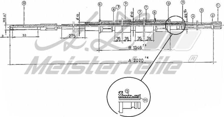 A.Z. Meisterteile AZMT-44-031-1738 - Tirette à câble, frein de stationnement cwaw.fr