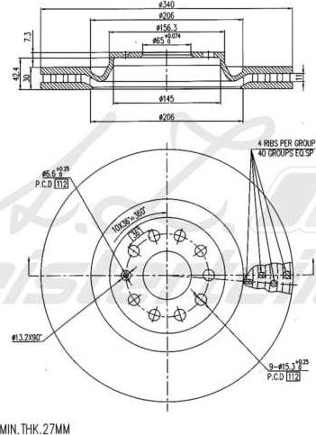 A.Z. Meisterteile AZMT-44-024-1996 - Disque de frein cwaw.fr